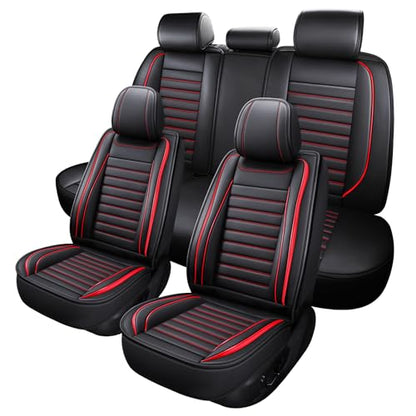 Fundas de cuero para asiento de automóvil, juego completo de