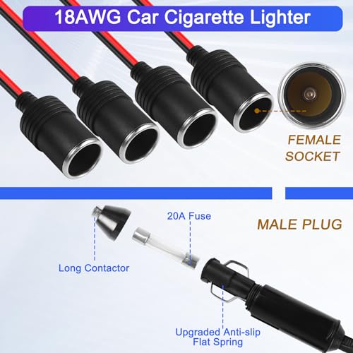 1 to 4 Car Cigarette Lighter 12v 24v Power Charger Adapter 4