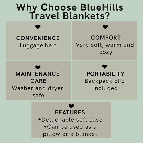 BlueHills - Cobija de viaje compacta, T008, L