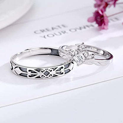 Anillos de promesa a juego para mujeres, hombres, ella, él,