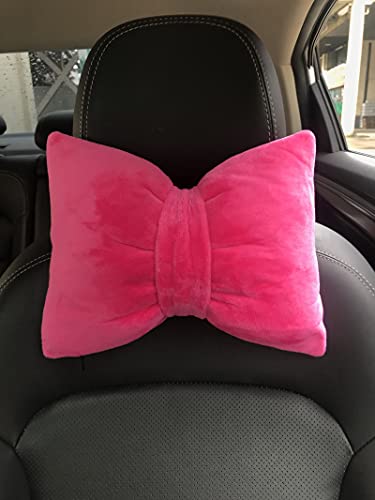 2 almohadas encantadoras con lazo para asiento de automóvil,