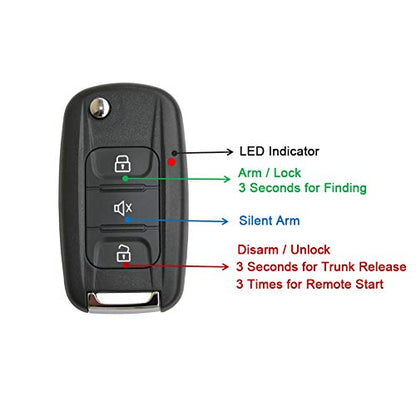 BANVIE Sistema de alarma para automóvil con kit de arranque