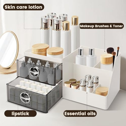 Organizador de maquillaje con cajones transparentes, organiz
