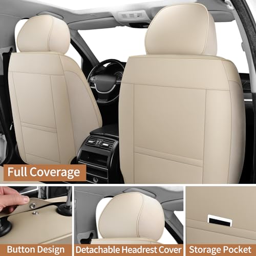 Juego completo de fundas de cuero para asiento de automóvil,