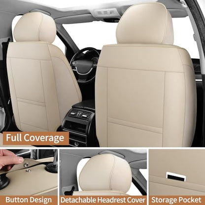 Juego completo de fundas de cuero para asiento de automóvil,