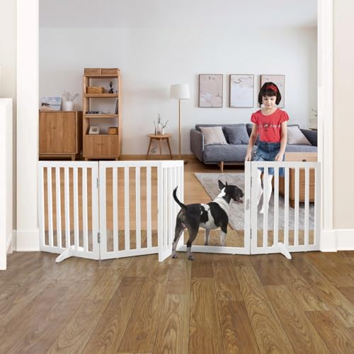 ZJSF Puerta plegable para perros de interior para casa, puer