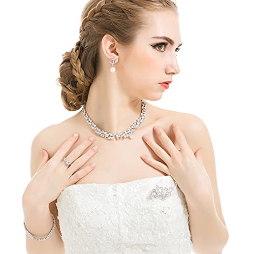 YOQUCOL Broche de boda con diamantes de imitación de circoni