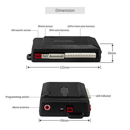 EASYGUARD Sistema de alarma del coche de la manera EC203 2 c