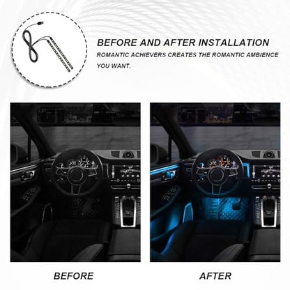 Tira de luz LED para automóvil, 24 luces LED RGB de neón par