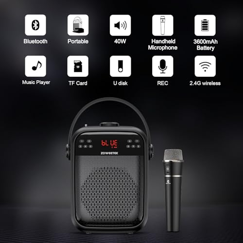 ZOWEETEK Amplificador de voz micrófono inalámbrico de mano,