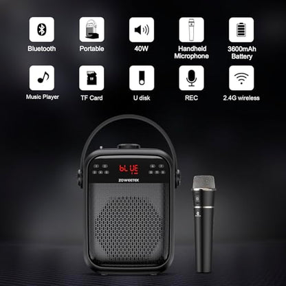 ZOWEETEK Amplificador de voz micrófono inalámbrico de mano,