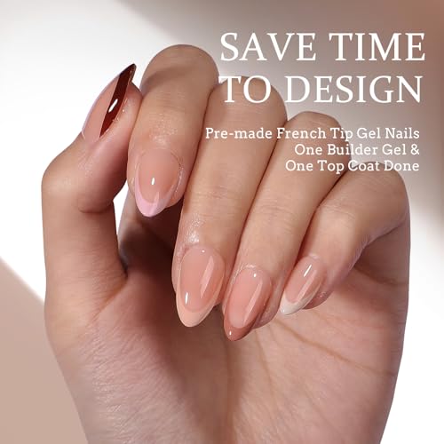 BTArtboxnails XCOATTIPS - Uñas de gel francesas – Tonos de p