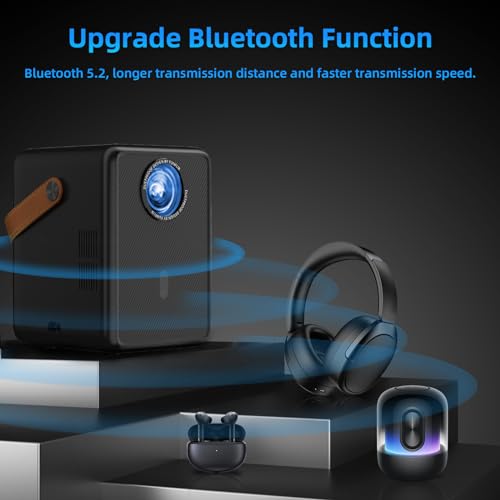[Foco eléctrico] Mini proyector con WiFi 5G y Bluetooth, pro