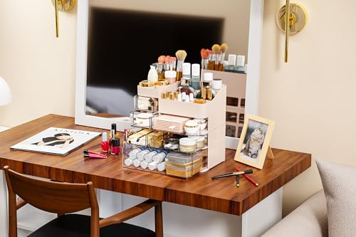 Organizador de maquillaje con 6 cajones, paquete de 2 organi