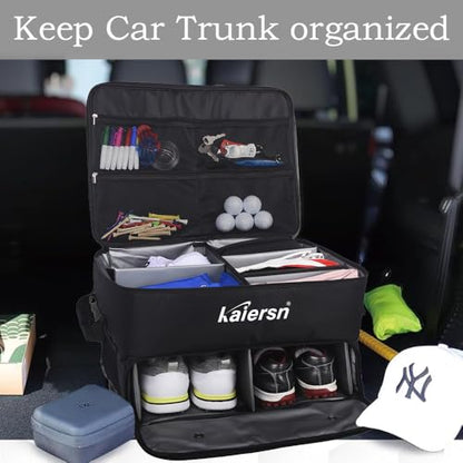 2 Layer Golf Trunk Organizer, Waterproof Car Golf Locker wit