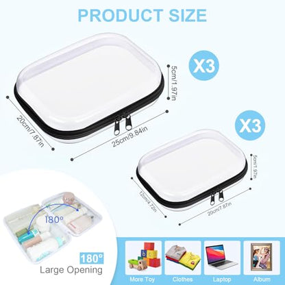 Estuche rígido transparente con cremallera de alta calidad,