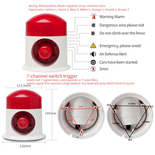 Alarma de luz de sonido, cuernos de seguridad industrial YSG
