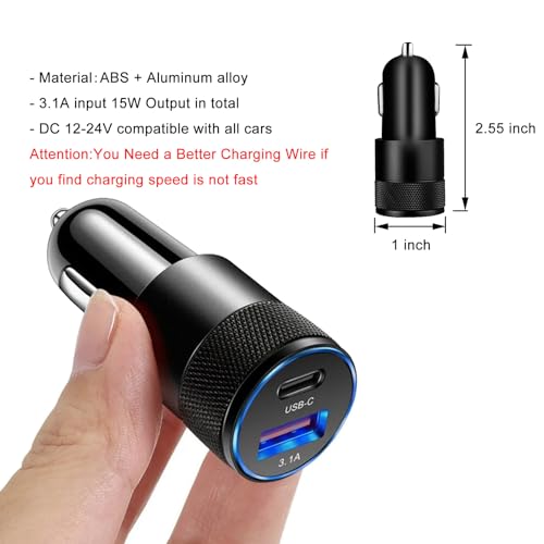 Cargador de coche 3.1A USB tipo C PD Apple Android teléfono