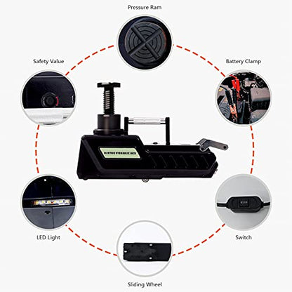 E-HEELP Gato hidráulico para automóvil de 12 V CC, 33000 lib
