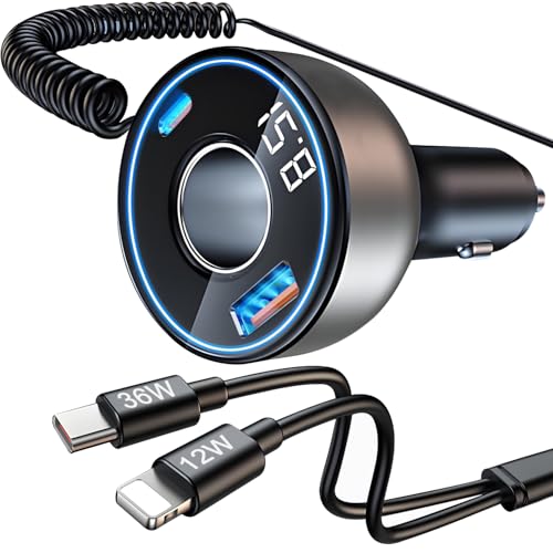 5 in 1 USB C Car Charger Adapter, 190W Multi USB Cigarette L