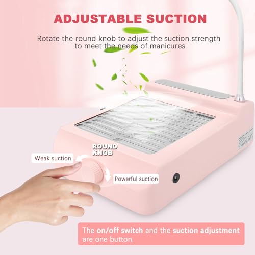 AONOLOVO Colector de polvo de uñas, succión ajustable, colec