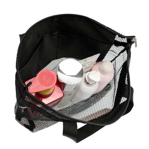 Bolsa de ducha de malla portátil, organizador de baño y aseo