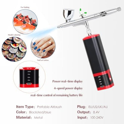 Kit de aerógrafo inalámbrico con soporte para cepillo de air