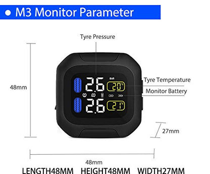 Sistema de monitor de presión de neumáticos TPMS para motoci