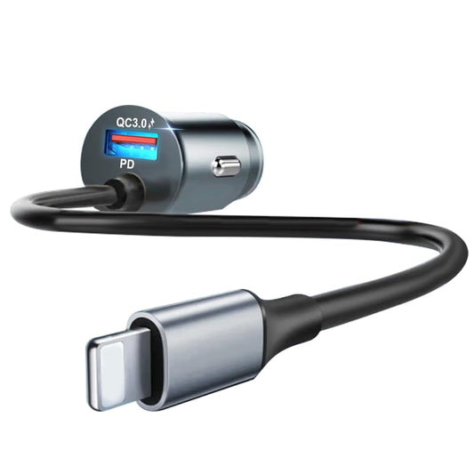 Adaptador de cargador de coche súper rápido de 60 W y 2 puer