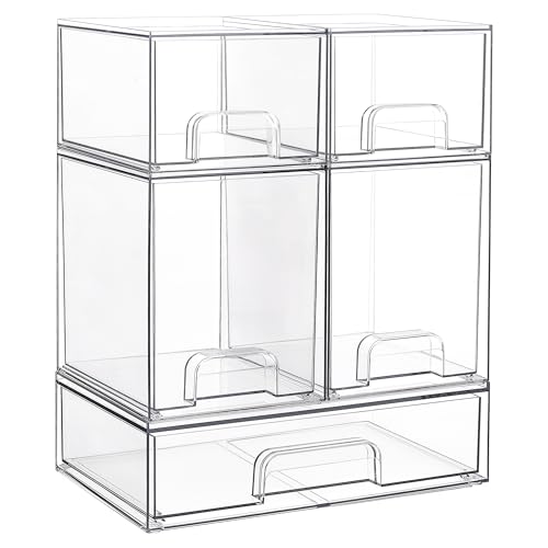 Vtopmart Juego de 5 cajones de almacenamiento apilables, org