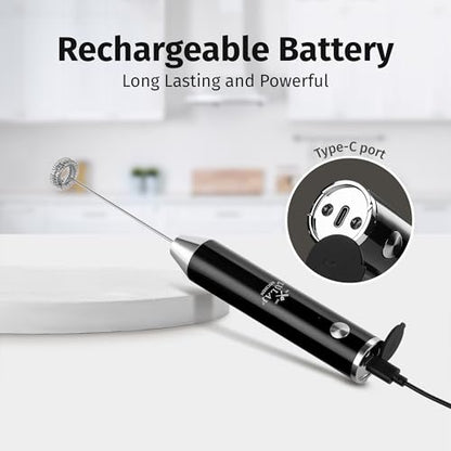 Zulay Kitchen Lux - Espumador de leche recargable de mano, p