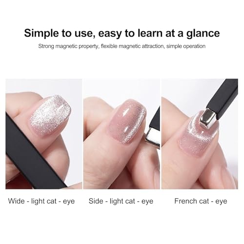 DANNEASY 2 imanes de uñas de ojo de gato con protección de s
