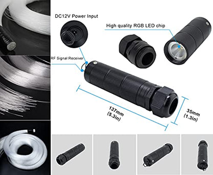 AZIMOM Uso del coche Bluetooth 6 W RGBW LED de fibra óptica