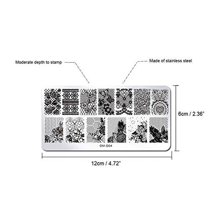 WOKOTO Juego de 5 placas de estampado de uñas para arte de u