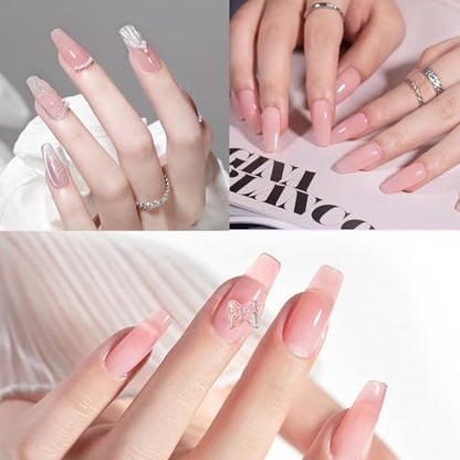 Polvo acrílico súper para uñas: 3 piezas de polímero rosa de