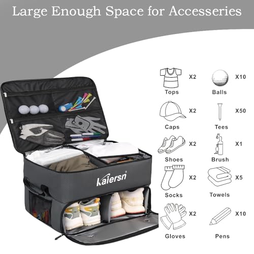 2 Layer Golf Trunk Organizer, Waterproof Car Golf Locker wit