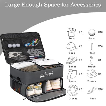 2 Layer Golf Trunk Organizer, Waterproof Car Golf Locker wit