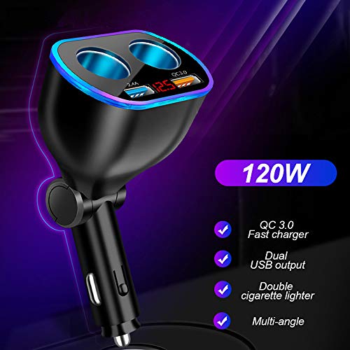 Adaptador divisor para encendedor de cigarrillos de coche, c
