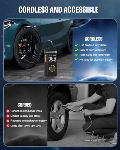 Inflador de neumáticos de inflado rápido de 200 PSI, compres