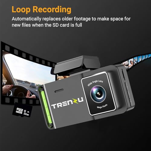 Cámara de tablero 4K delantera y trasera con microSD de 64 G