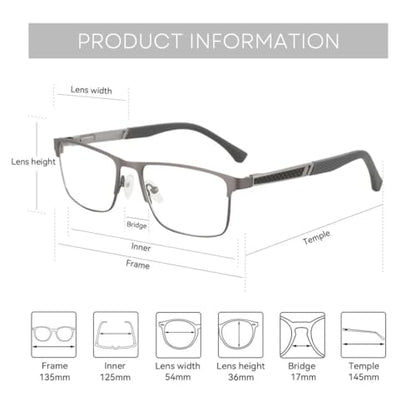 ZENOTTIC Gafas de lectura con luz azul para hombre, lectores