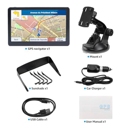 Navegador GPS para coche, camión, RV, pantalla táctil de 7 p