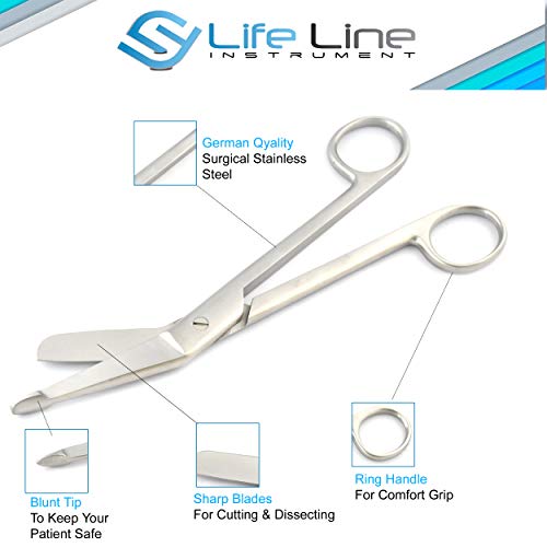 Tijeras de vendaje para enfermera, médico, lister, 7.25 pulg