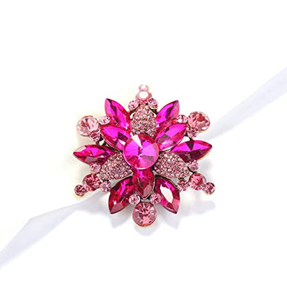 YOQUCOL Broche con forma de flor de diamantes de imitación d