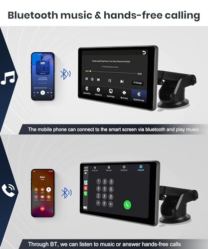 Podofo Radio CarPlay portátil CarPlay estéreo inalámbrico pa