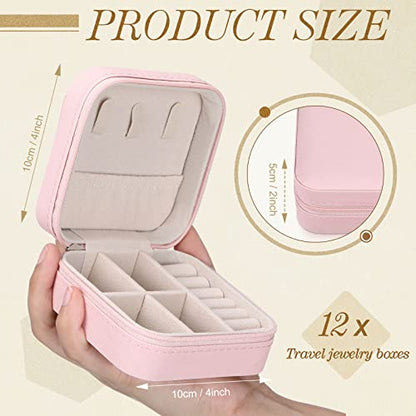 Yinkin 12 piezas de mini joyero de viaje para dama de honor,
