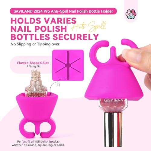 SAVILAND 3 anillos para esmalte de uñas: antiderrames, porta
