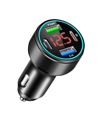 Cargador de coche USB C de 66 W, adaptador de cargador de co