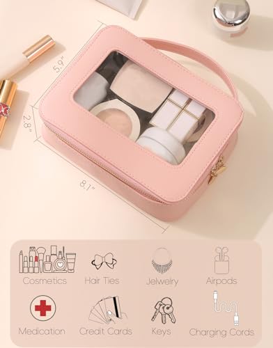 Bolsa de maquillaje transparente con asa, bolsa grande de as