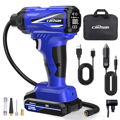 CARSUN Inflador de neumáticos, compresor de aire portátil, b